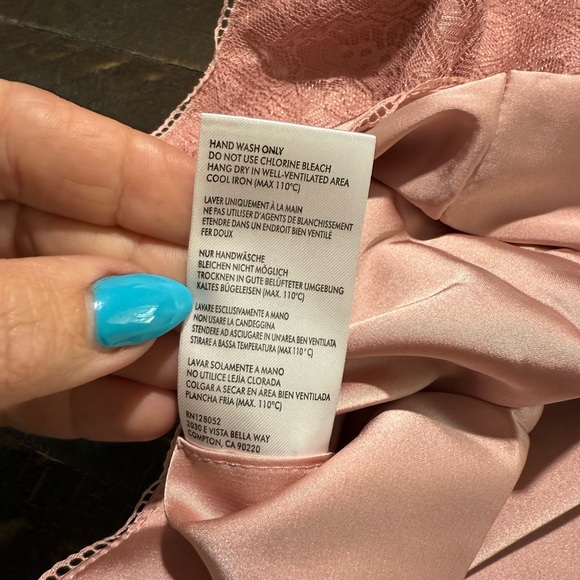 NWT Lani the Label Victoria Blush Pink Satin Lace Bodysuit Sz Large - Picture 15 of 15